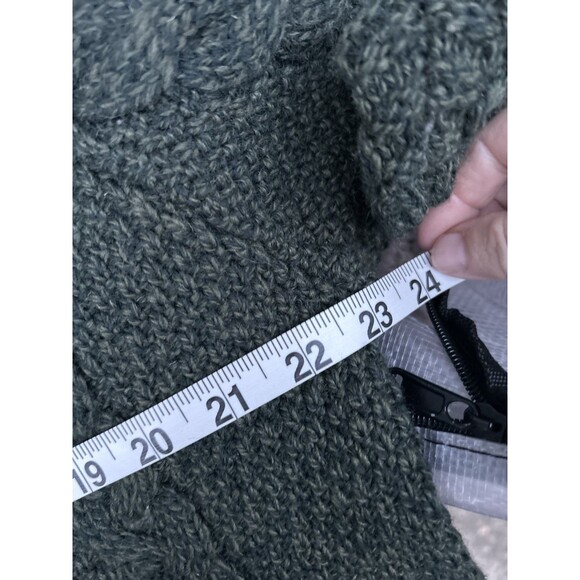 Aran Crafts Cardigan Sweater Womens L Merino Wool Chunky Cable Knit Fisherman - Picture 5 of 6